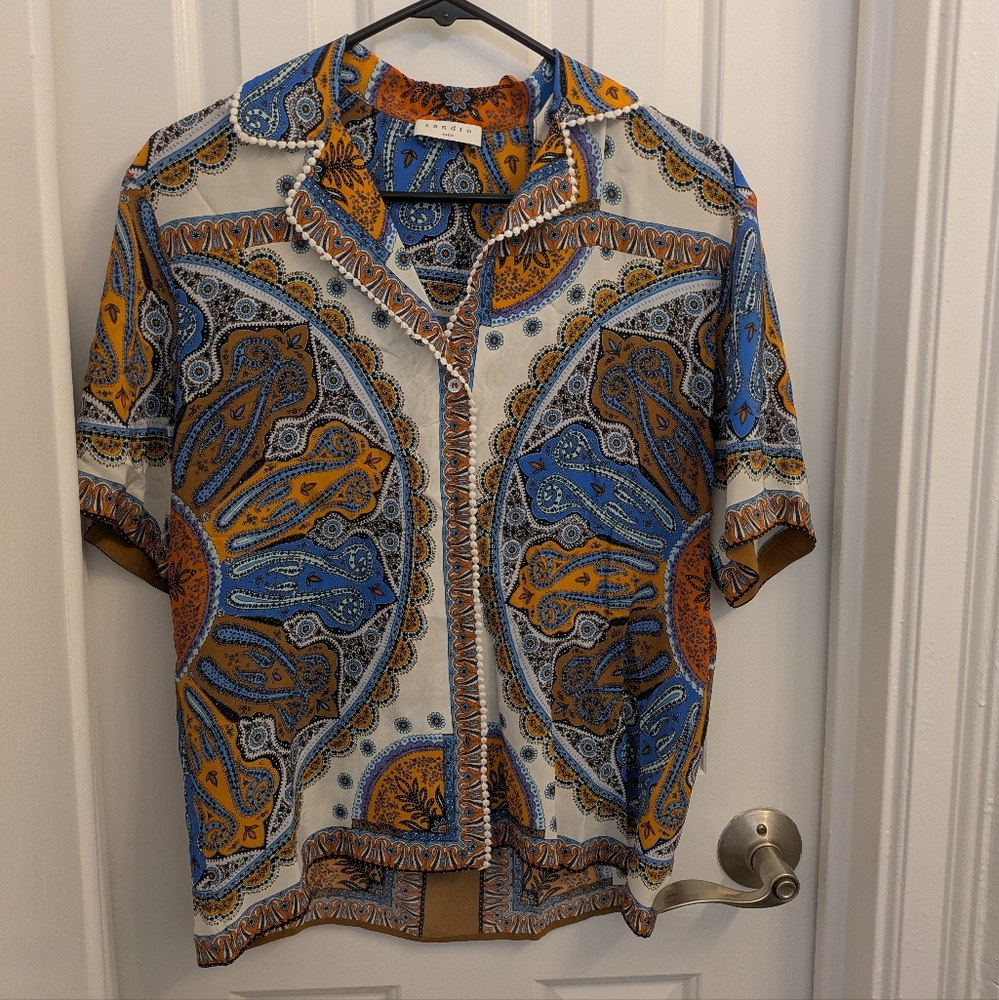 Sandro paisley short sleeve shirt